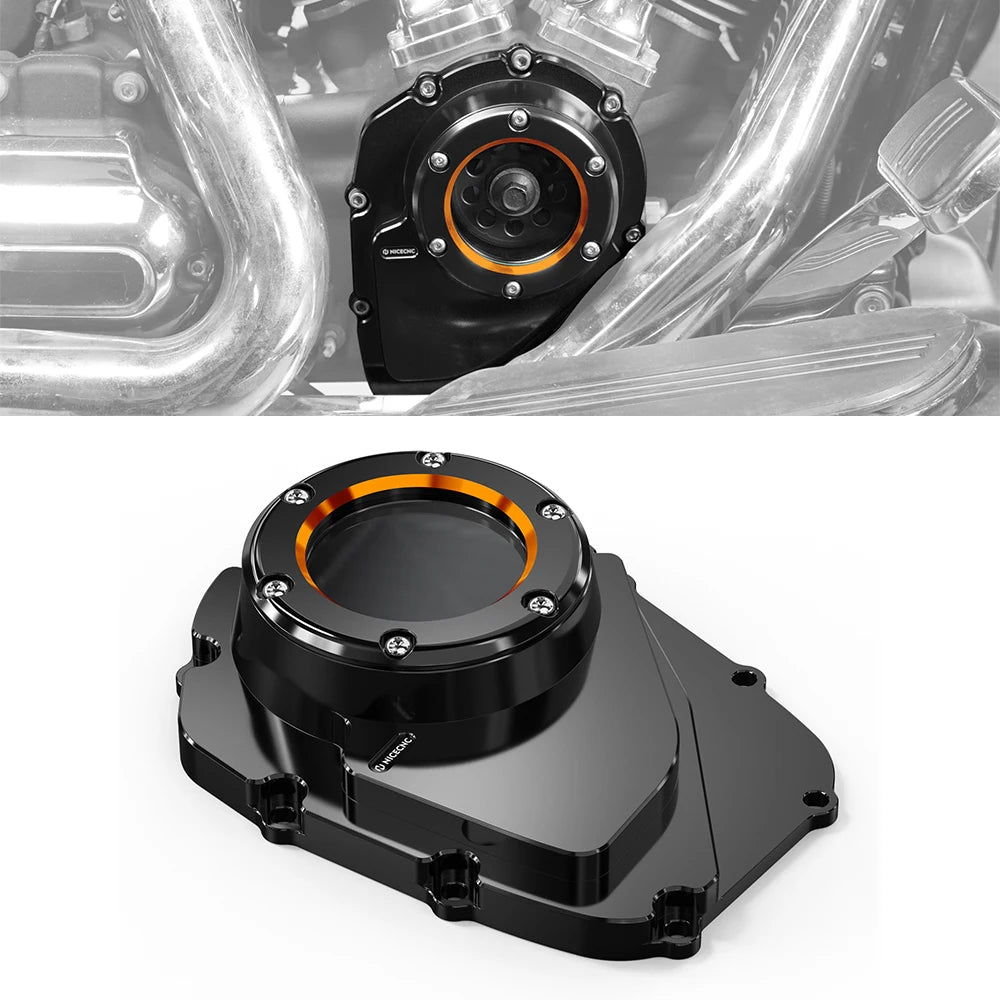 Carter de came transparent bicolore pour Harley Touring et Softail - vue 1