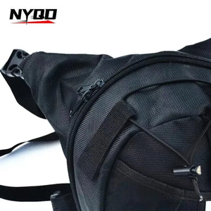 Sac banane cuisse en nylon noir pour moto - vue 5