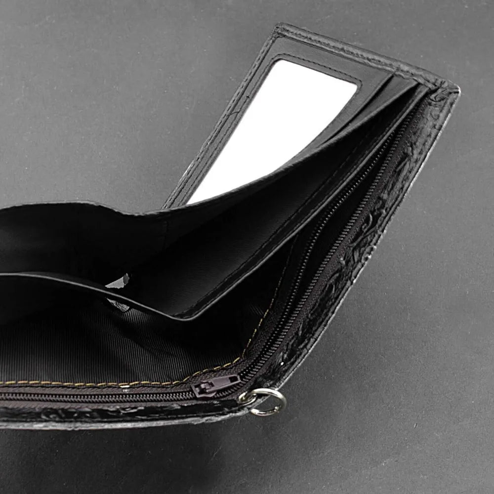Portefeuille cuir avec chaîne anti-vol motif dragon - vue 3