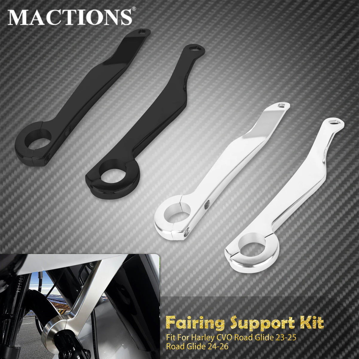 Support de fixation de carénage en aluminium pour Harley - vue 1
