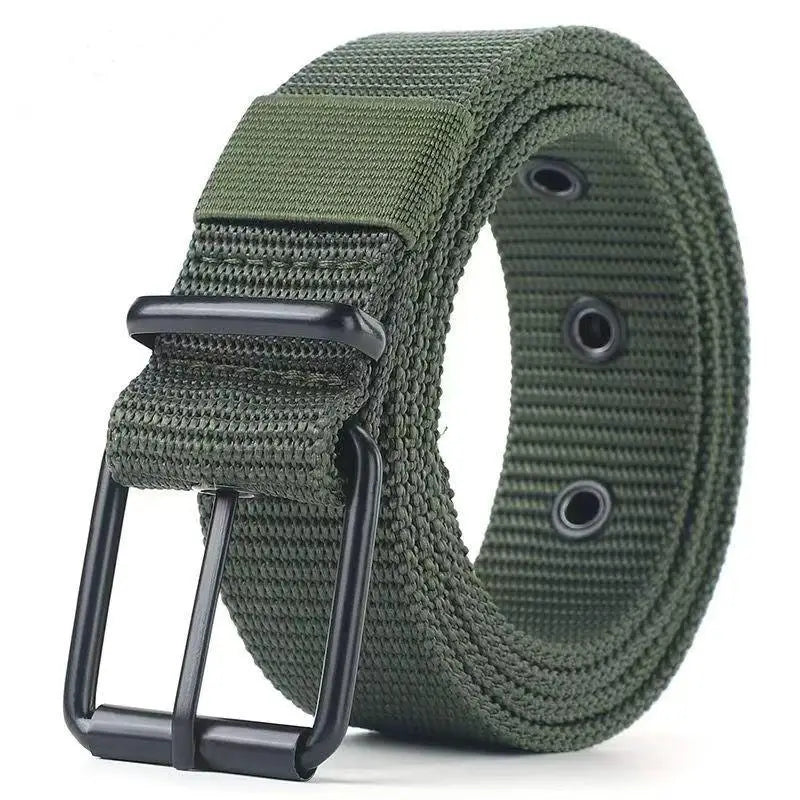 Ceinture en toile grise à boucle ardillon métallique - vue 10