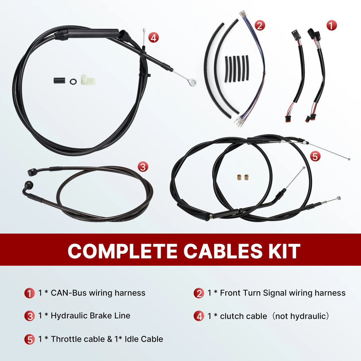 Kit de Câbles Rallongés pour Guidon - Harley-Davidson Sportster XL 2014-2021 (Sans ABS) – photo 3/8