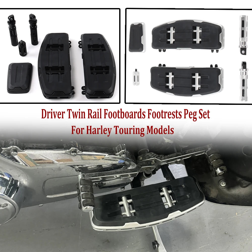Repose-Pieds Conducteur (Footboards) Forgés Aluminium - Harley-Davidson Touring, Softail, Trike – photo 1/10