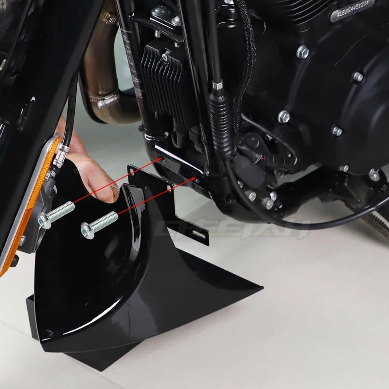 Spoiler avant bas noir en ABS pour moto Harley-Davidson - vue 1