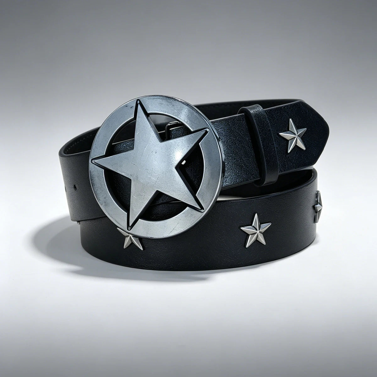Ceinture homme cloutée boucle croix style punk - vue 3