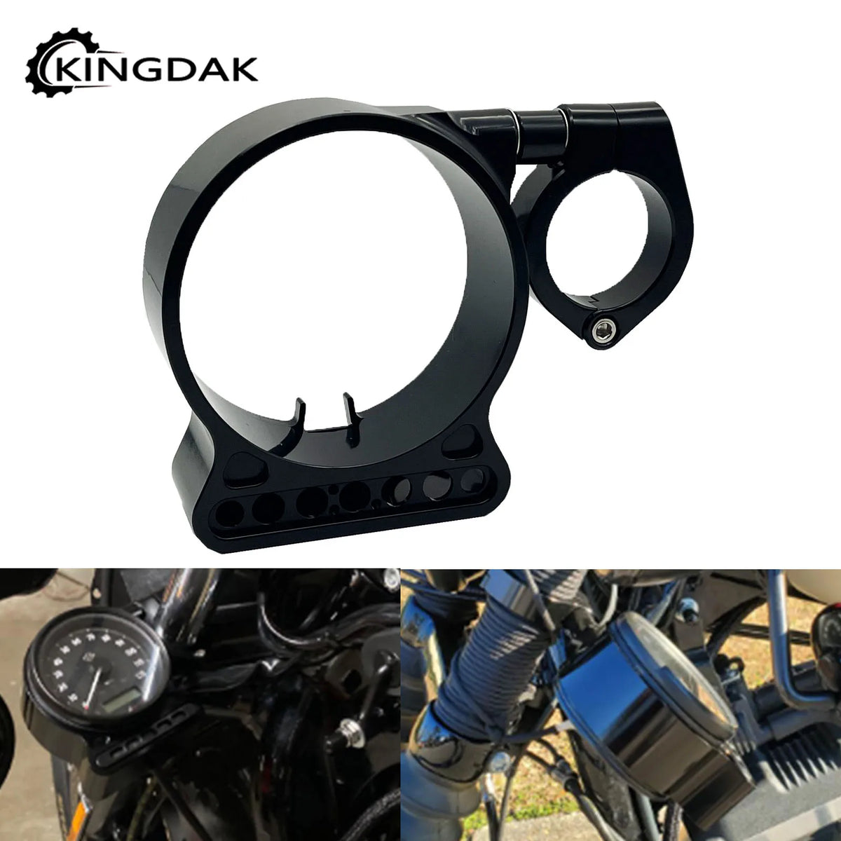 Support de Déport de Compteur CNC Aluminium - Harley-Davidson Sportster XL883, XL1200 (1988-2014, Multi-Versions) – photo 1/6