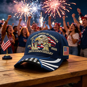 Casquette brodée patriotique avec aigle et drapeau USA - vue 2