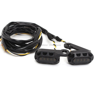 Mini clignotants LED noirs pour Harley Sportster - vue 4
