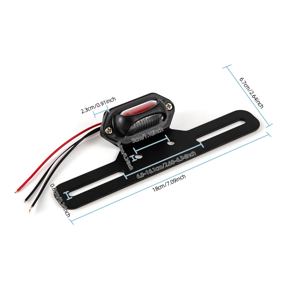 Feu arrière LED avec éclairage de plaque pour Harley custom - vue 6