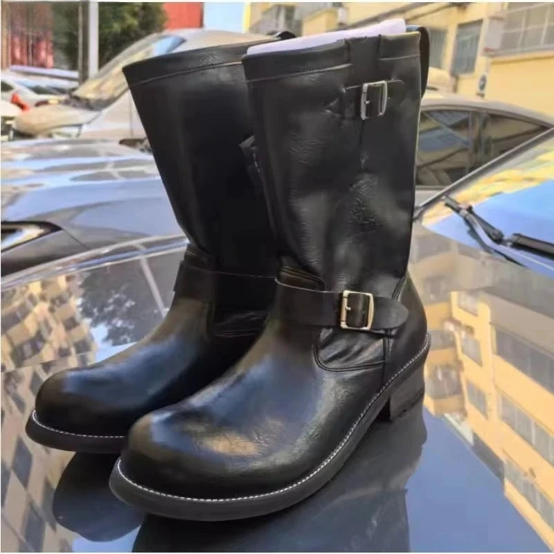 Bottes Chelsea cuir motard - vue 7