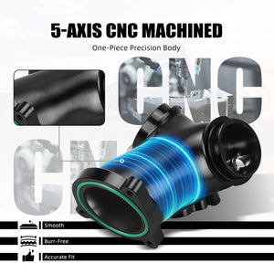 Pipe d'admission 57 mm CNC noire pour Harley M8 - vue 2