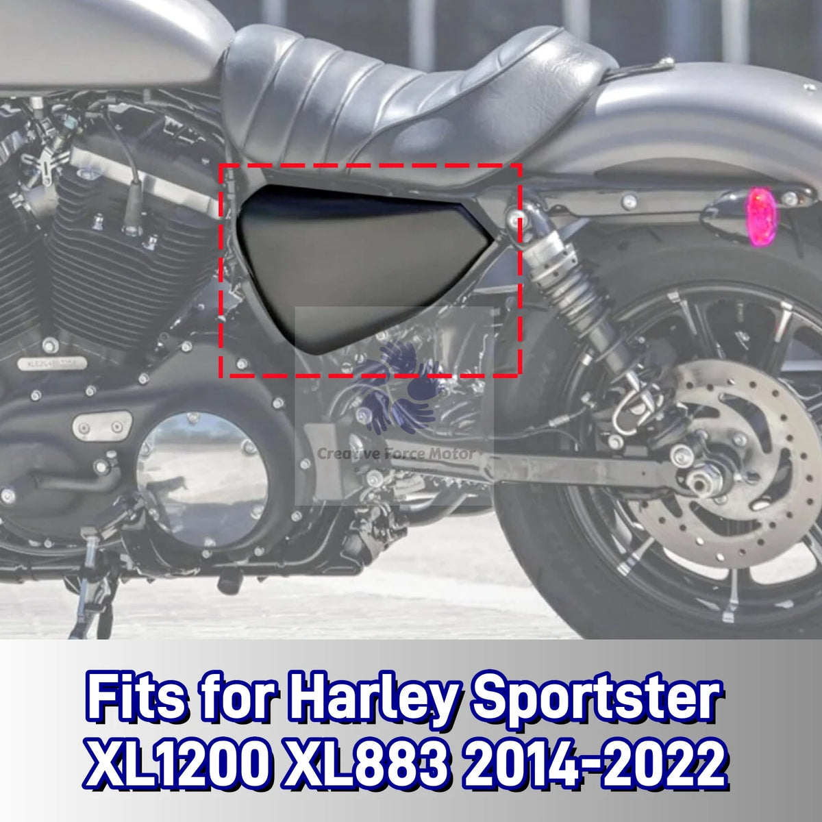 Cache Latéral de Batterie Acier (Gauche/Droite) - Harley-Davidson Sportster 1200, Forty-Eight, Seventy-Two, Iron 883 2014-2022 – photo 5/8