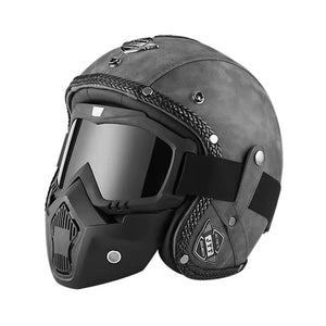 Casque Moto Vintage Ouvert en Cuir PU - Style Café Racer - vue 27