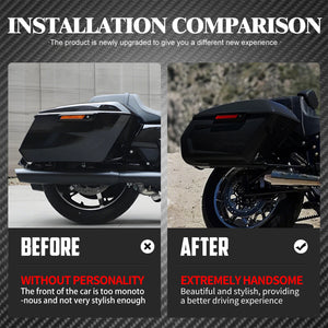 Paire de sacoches rigides noires avec loquets aluminium sur une Harley-Davidson Touring - vue 2