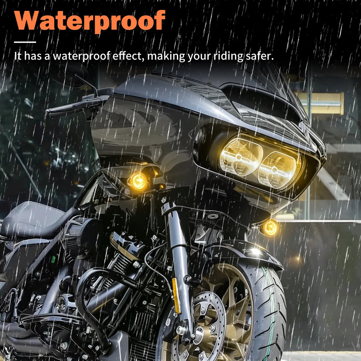 Clignotant avant LED chromé pour Harley-Davidson Touring Road Glide - vue 5