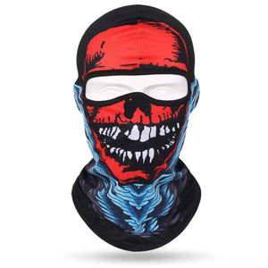 Cagoule imprimée tête de mort portée en sous-casque pour moto - vue 9