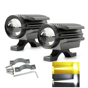 Petit phare LED rond bicolore blanc et ambre pour moto et véhicule tout-terrain - vue 4