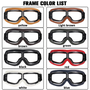 Lunettes Moto Steampunk Style Pilote Vintage Anti-Éblouissement - vue 3