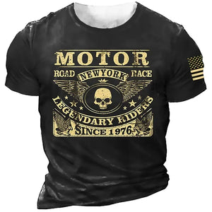 T-shirt Moto Homme 1976 Racing Vintage Imprimé 3D Manches Courtes - vue 3