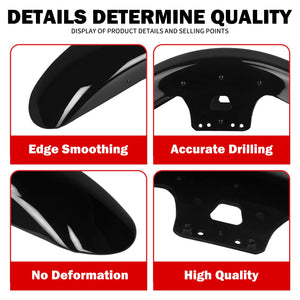 Garde-boue avant noir en acier pour moto Harley-Davidson Touring - vue 5