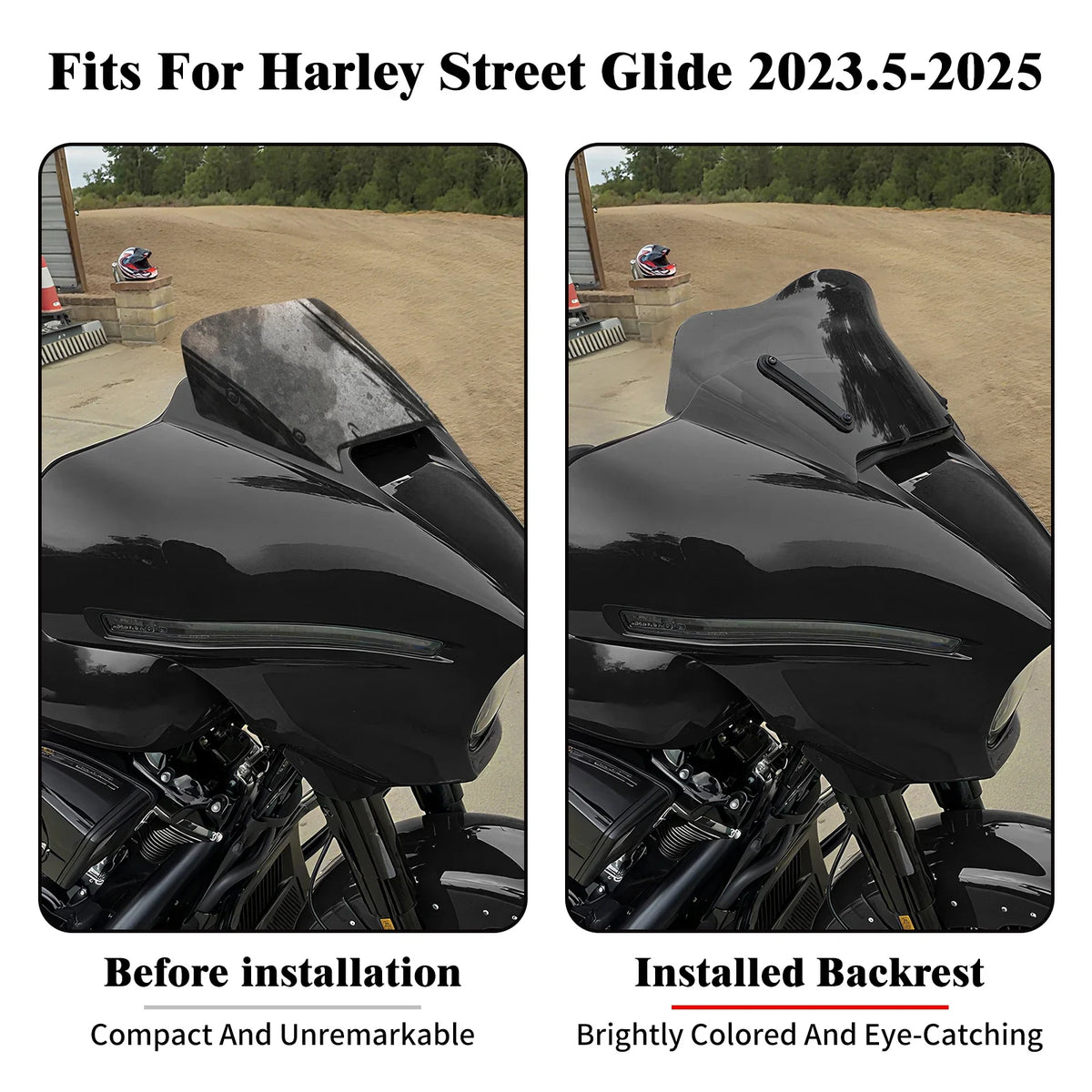Pare-brise rouge 10 pouces pour Harley-Davidson Street Glide - vue 3