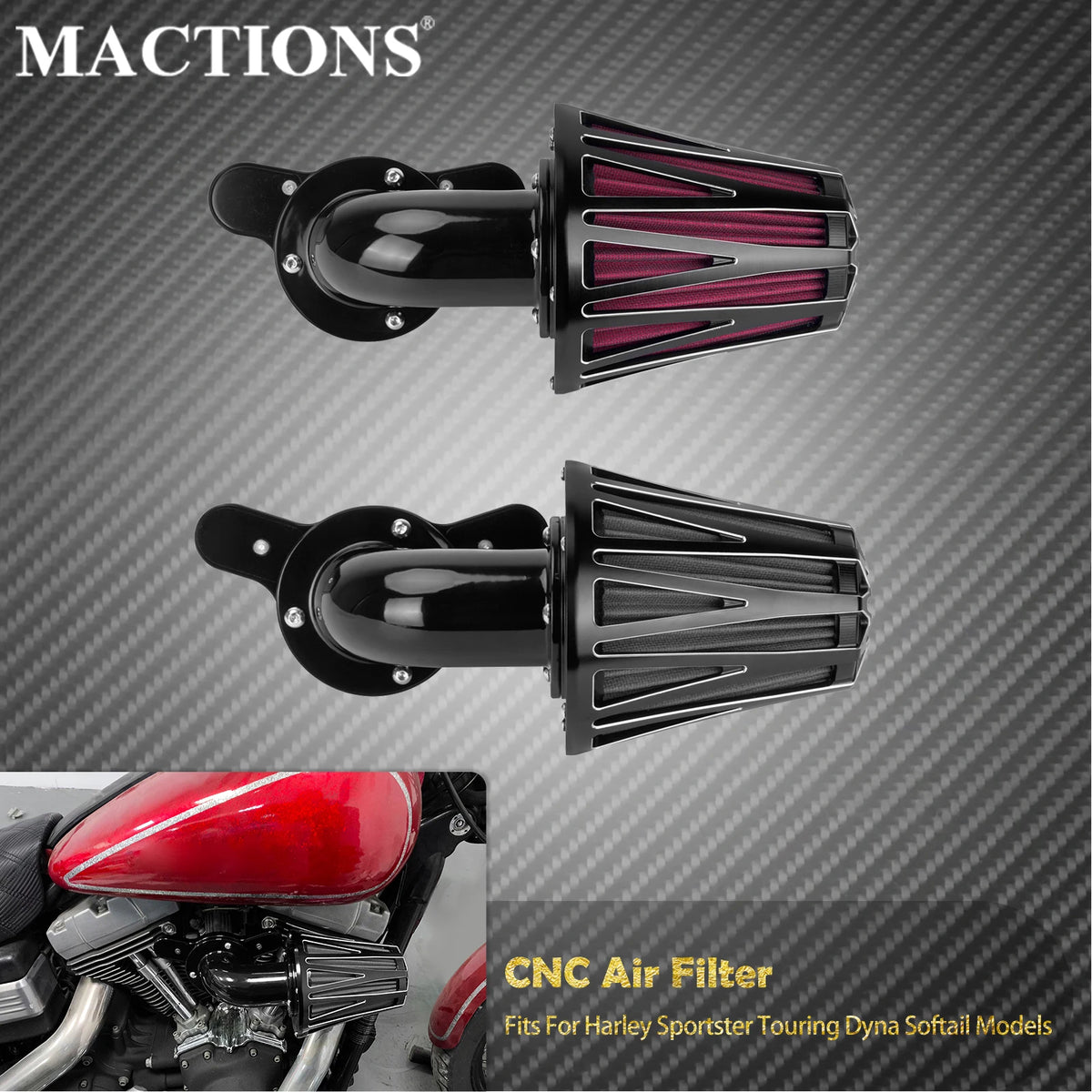 Filtre à Air CNC Haute Performance - Harley-Davidson Touring, Softail, Sportster, Dyna – photo 1/14
