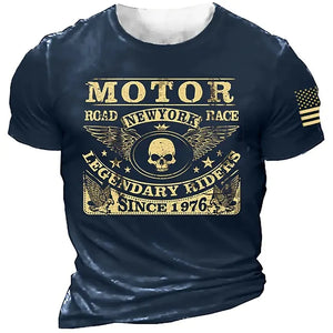 T-shirt Moto Homme 1976 Racing Vintage Imprimé 3D Manches Courtes - vue 25