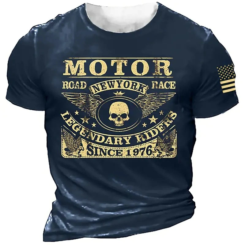 T-shirt Moto Homme 1976 Racing Vintage Imprimé 3D Manches Courtes - vue 25