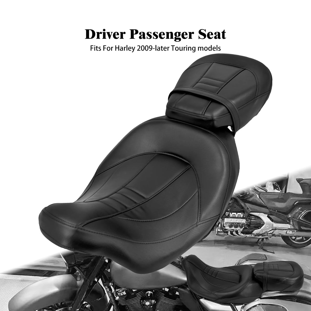 Selle biplace conducteur/passager pour Harley-Davidson Touring 2009-2024 – photo 11/11