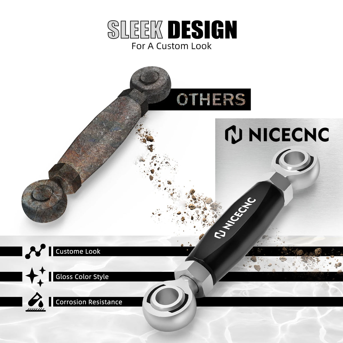 Biellette de Stabilisateur de Support Moteur Avant, Réglable - Harley-Davidson Street Glide, Road King, Road Glide – photo 3/8