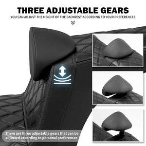 Selle biplace avec dossier pour moto Harley-Davidson Softail Low Rider - vue 3