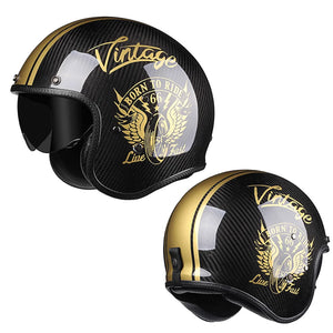 Casque moto jet carbone - vue trois-quarts - vue 1