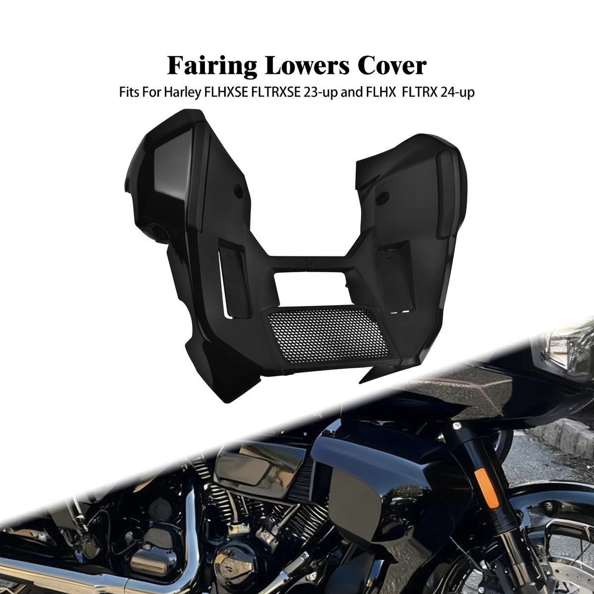 Kit carénages inférieurs noir brillant pour Harley-Davidson Touring CVO - vue 1