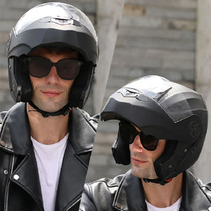 Casque moto modulable noir avec double écran - vue 3