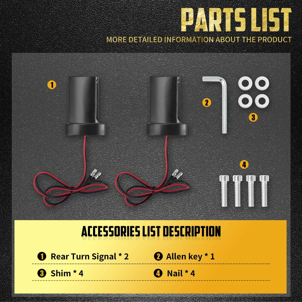Clignotants arrière LED mini homologués (E Mark) pour Harley-Davidson Sportster XL 883, 1200, Touring, Softail – photo 5/8