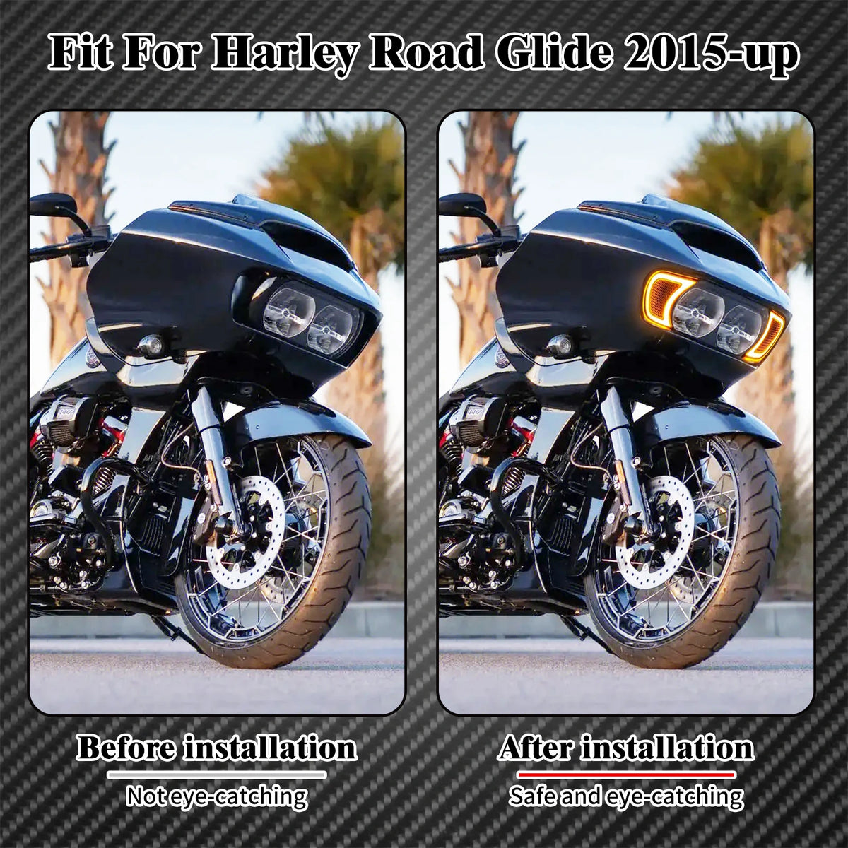 Clignotants LED d'Accent de Calandre de Phare - Harley-Davidson Touring Road Glide FLTRX 2015-2023 – photo 4/7
