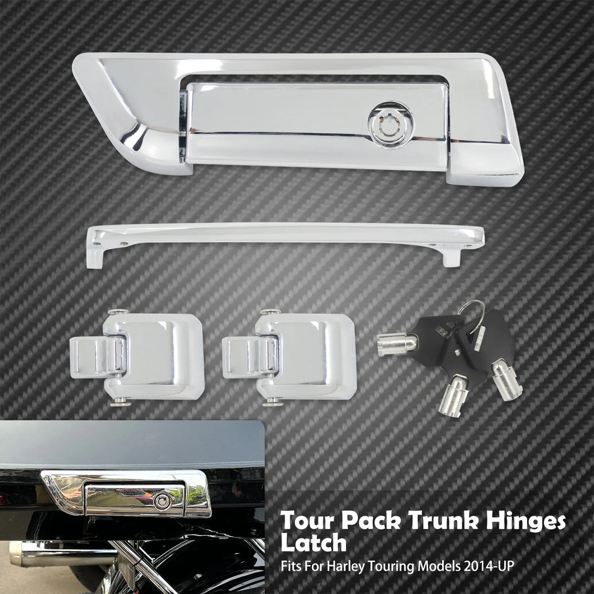 Kit loquet, charnières et clés pour top case Harley Touring - vue 7