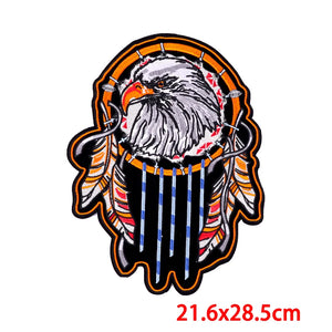 Écusson dorsal brodé biker punk crâne aigle - vue 41