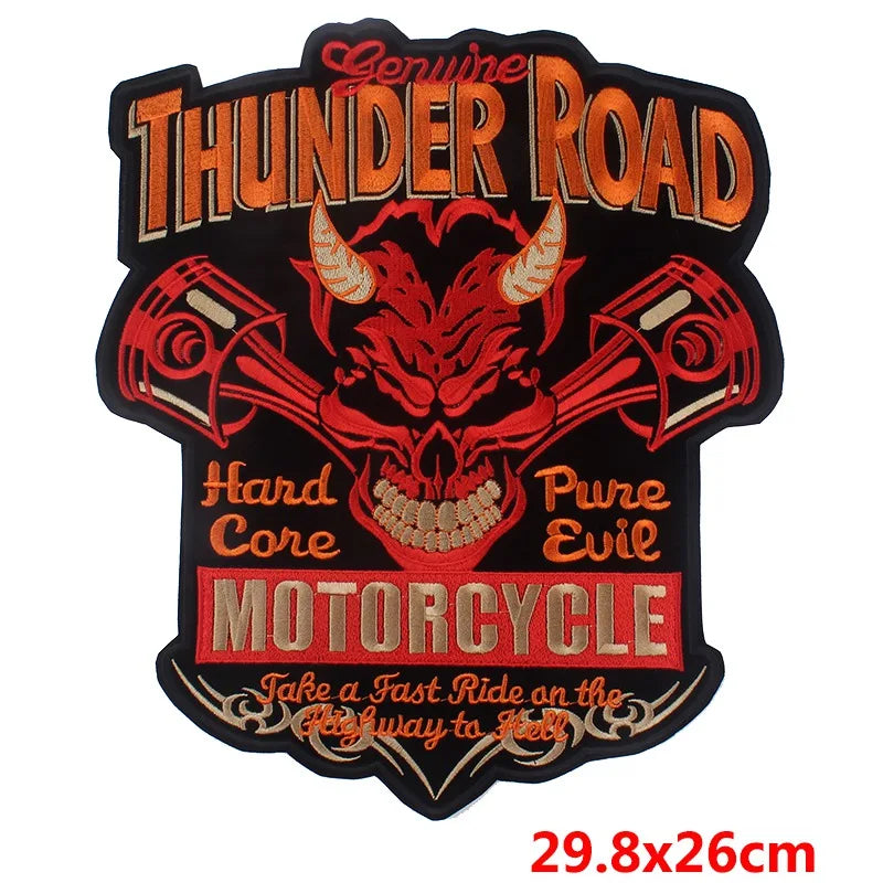 Écusson dorsal brodé biker punk crâne aigle - vue 43