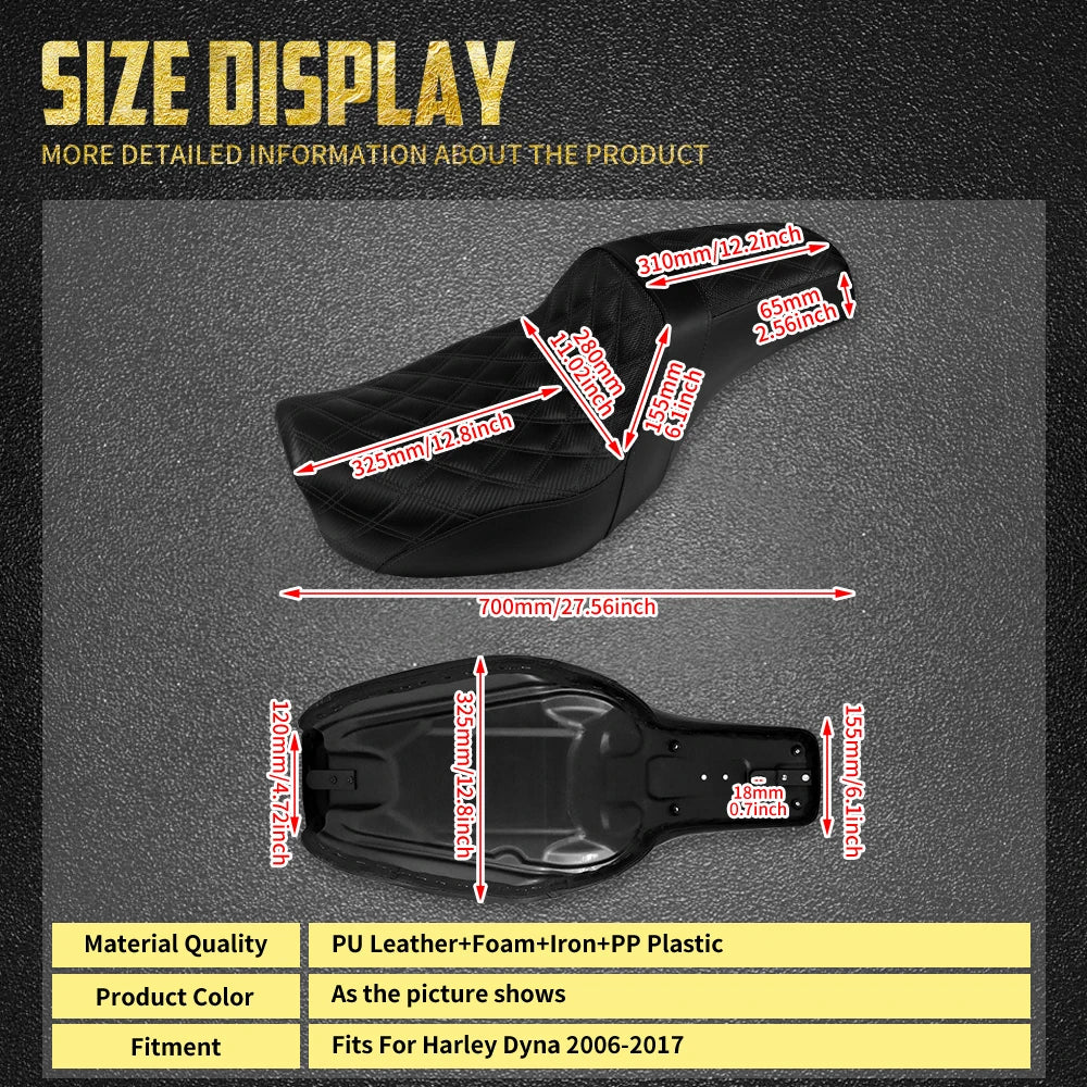 Selle Biplace Confort Pilote et Passager - Harley-Davidson Dyna 2006-2017 – photo 5/6