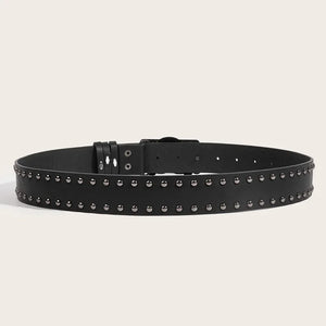 Ceinture noire simili cuir boucle tête de mort griffue - vue 2