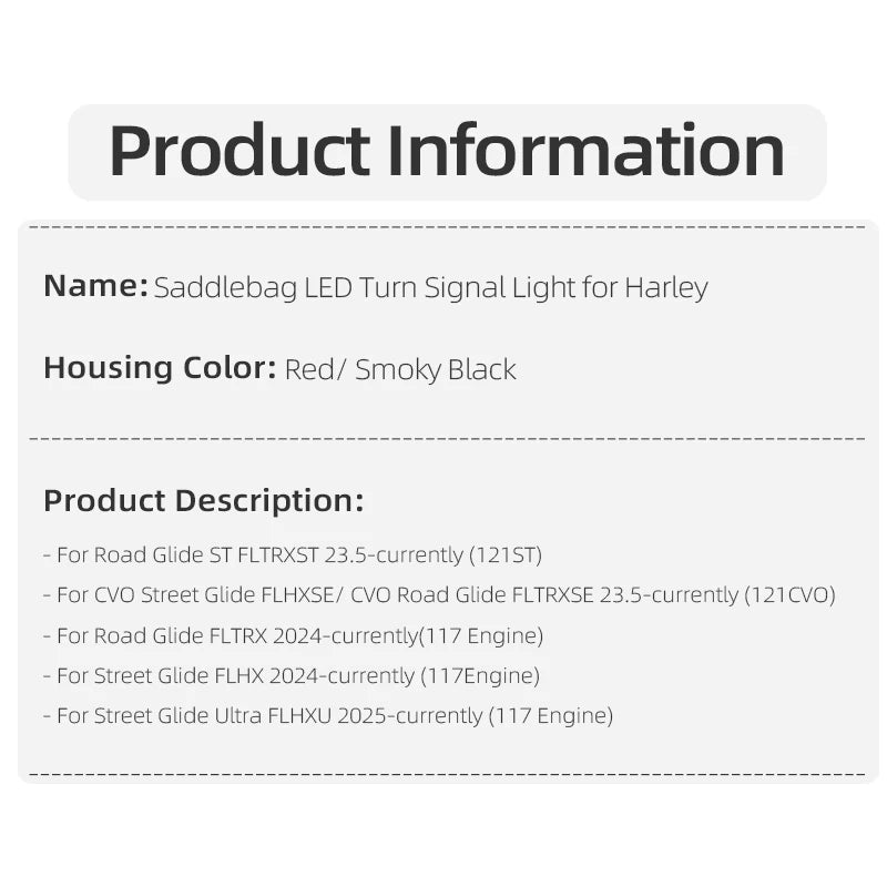 Feux LED de Sacoches Arrière avec Clignotant Intégré (Filler Panel Light) - Harley-Davidson Road Glide/Street Glide 121 CVO/ST, 117, Ultra – photo 6/12