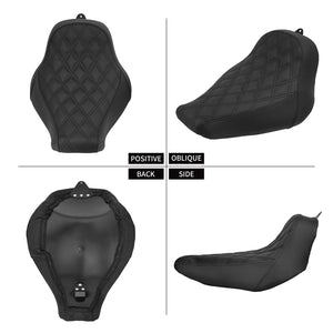 Selle solo pilote profil bas surpiqûres diamant pour Harley-Davidson Softail - vue 5