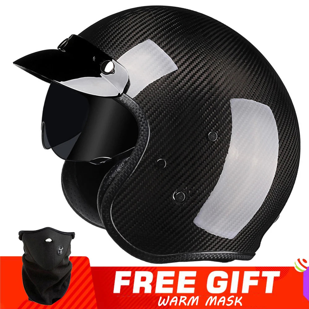 Casque moto jet carbone - vue trois-quarts - vue 14