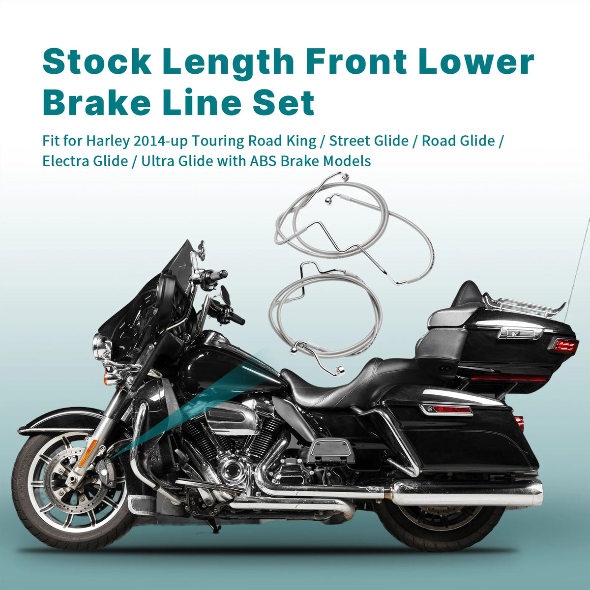 Kit Durites de Frein Avant Inférieures Tressées Inox - Harley-Davidson Touring ABS 2014 et plus – photo 2/7