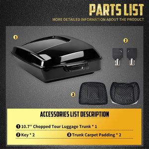 Top Case Arrière Chopped/Razor/King (7,5\"/10,7\"/13,7\") - Harley-Davidson Touring 2014-2025 – photo 9/12