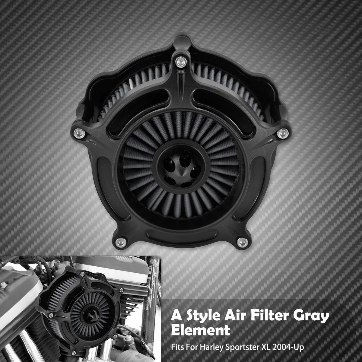 Kit de filtre à air gris CNC complet pour Harley-Davidson Sportster, Touring, Dyna, Softail – photo 8/10