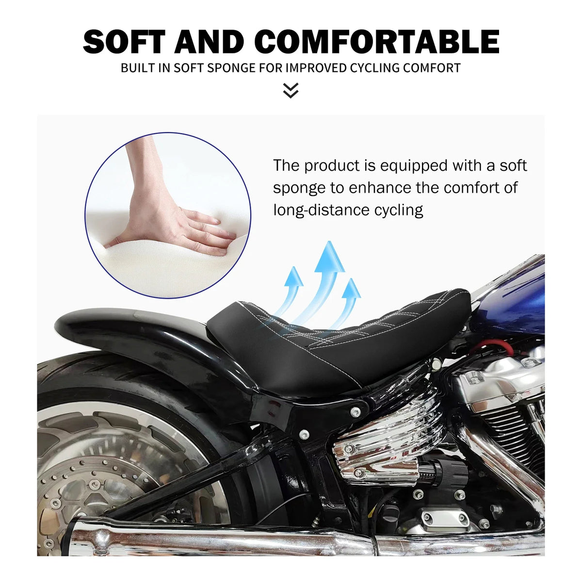 Kit garde-boue arrière raccourci et selle solo avec feux LED pour Harley Softail - vue 6