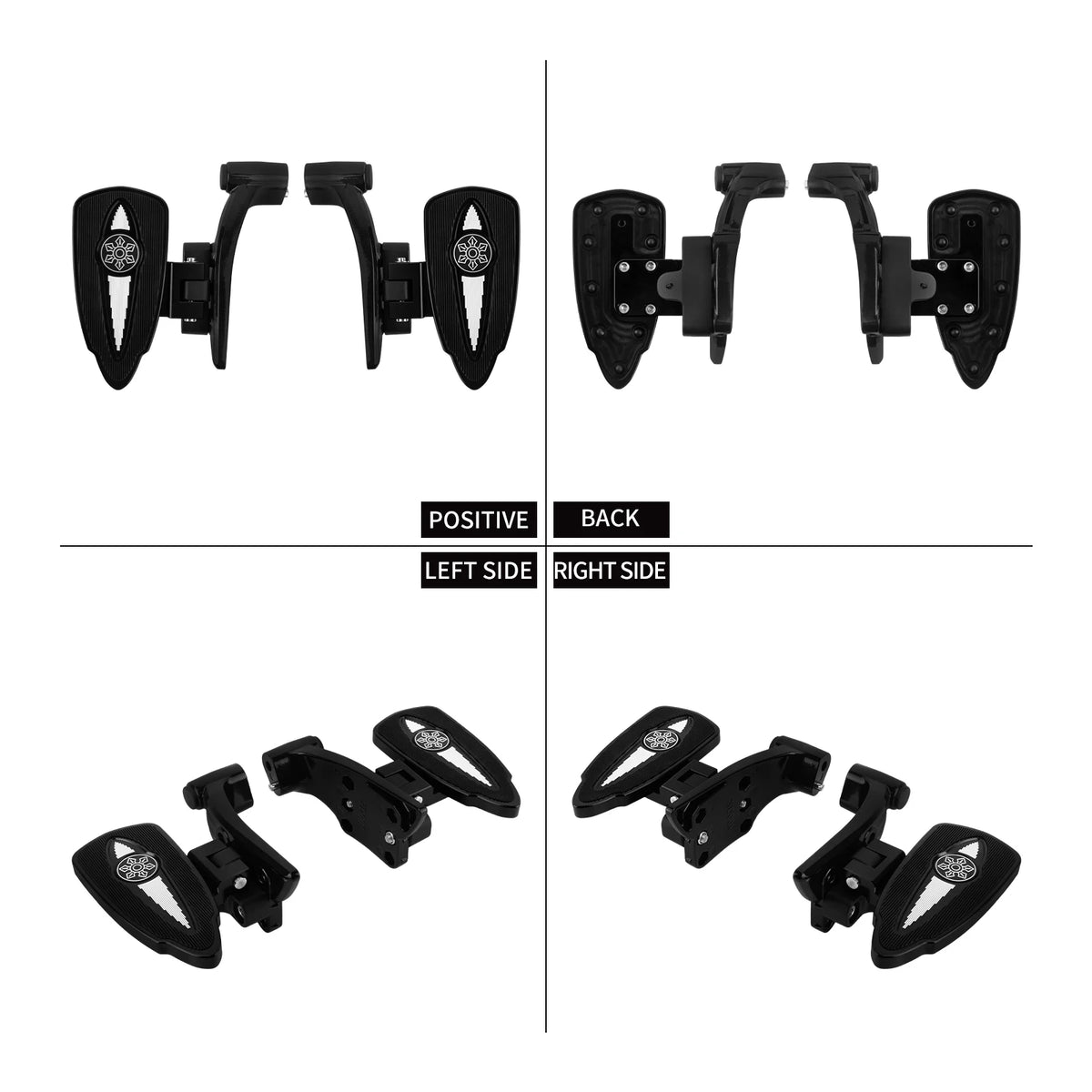 Marche-pieds passager noir et chromé pour moto Indian - vue 4