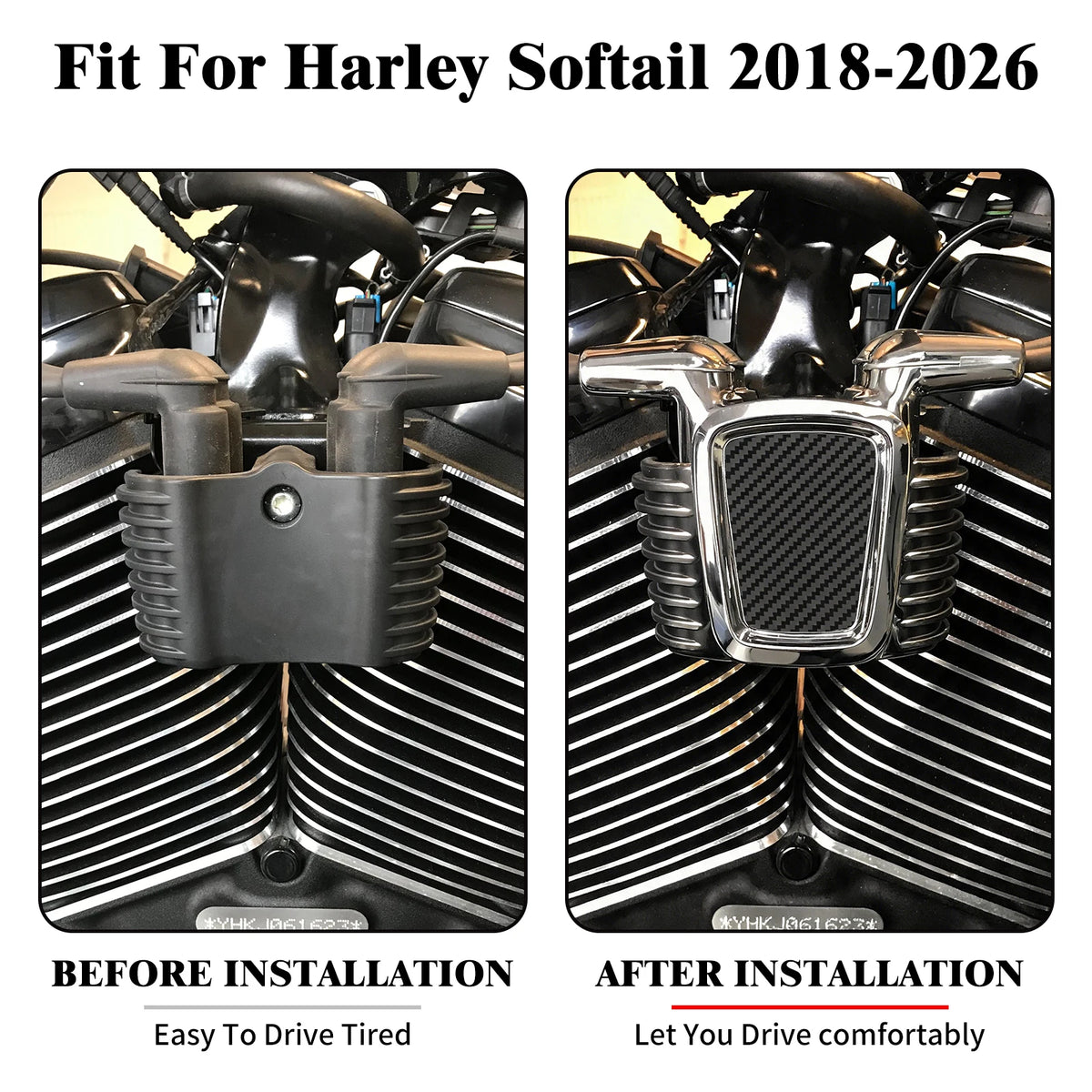 Cache décoratif chromé sur la bobine d'allumage d'une Harley-Davidson Softail - vue 2
